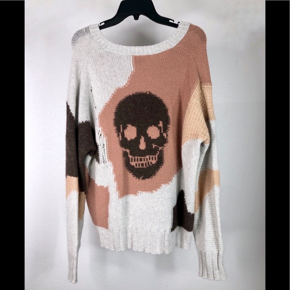 Skull Cashmere Imara Colorblock Knit Wool Sweater - Picture 2 of 8